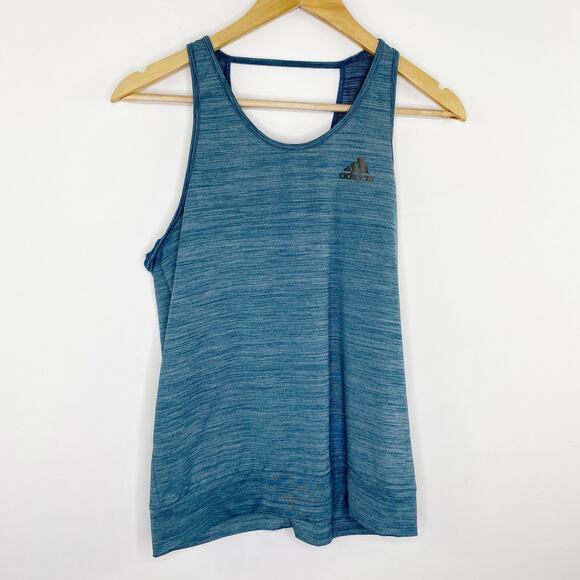 Adidas Climalite Blue Cutout V-Back Activewear Tank Top Women's Size X-Small XS - Picture 1 of 5
